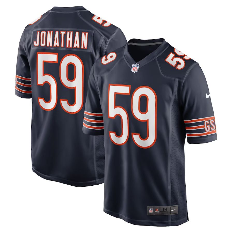 Men Chicago Bears #59 Kingsley Jonathan Nike Navy Game Player NFL Jersey